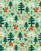 Whimsical Woodland Creatures Fox and Bunny Rug