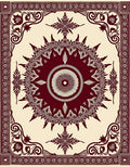 Crimson Vintage Medallion Border Rug