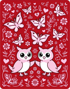 Pink Owls Butterflies and Flowers Romance Rug