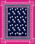 Vibrant Pink Star And Goblet Rug