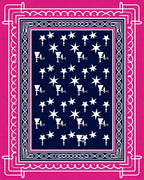 Vibrant Pink Star And Goblet Rug