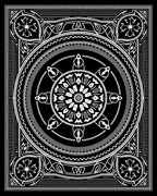 Black White Detailed Mandala Ornamental Rug