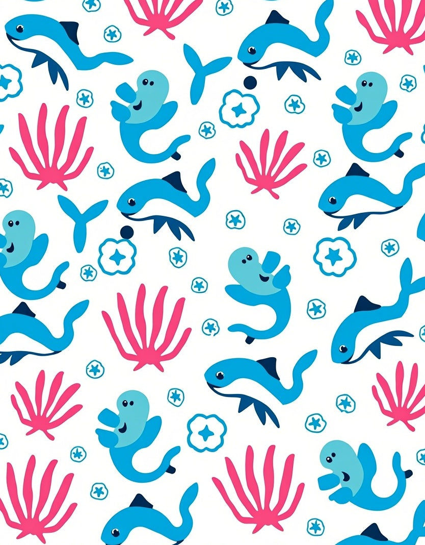 Blue Dolphin Coral Charm Rug