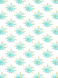 Aqua Blue Floral Gold Accents Rug