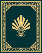 Royal Gold Fan Border Teal Rug
