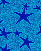 Navy Starfish Aquatic Swirl Rug