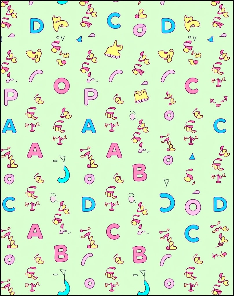 Playful Alphabet Pastel Grid Rug
