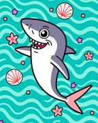 Playful Blue Shark Ocean Wonder Rug