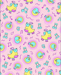 Whimsical Yellow Bird Musical Notes Rug