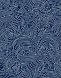 Navy White Curving Lines Rug