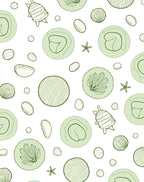Sea Life Elements Green Circles Rug