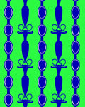Bold Blue Oval Chain Lattice Rug