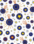 Blue Yellow Starburst Medallion Rug