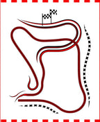 Red Black Racing Track Flags Rug