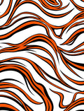 Bold Orange Black Swirl Abstract Rug