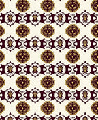 Maroon Gold Emblem Geometric Stripe Rug