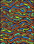 Playful Orange Blue Green Auto Roads Rug