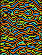Playful Orange Blue Green Auto Roads Rug