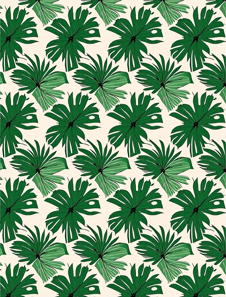 Emerald Green Tropical Leaf Arrangement Rug