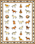 Whimsical Animals Bordered Ivory Rug