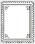 Ornate Black Bordered Geometric Frame Rug
