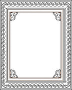 Ornate Black Bordered Geometric Frame Rug