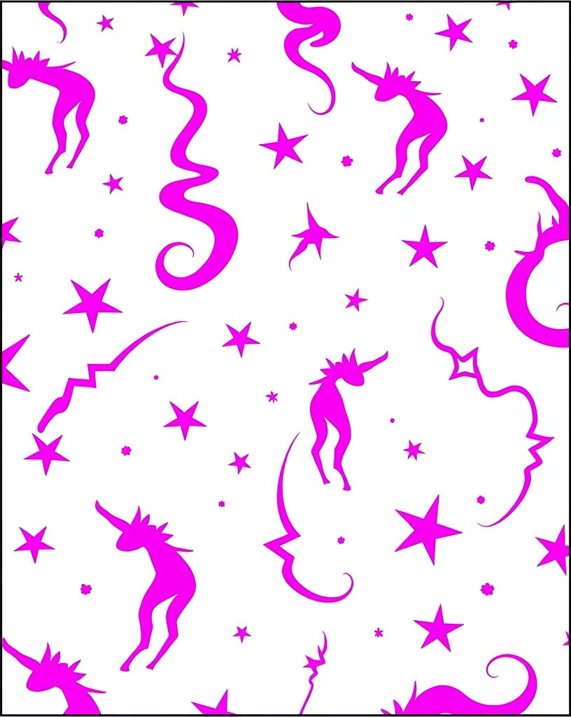 Whimsical Pink Unicorn Starburst Swirl Rug