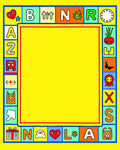 Playful Alphabet Border Yellow Rug