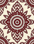 Crimson White Mandala Bloom Rug