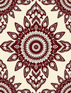 Crimson White Mandala Bloom Rug