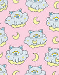 Cute Cloud Cat Moon Pink Rug
