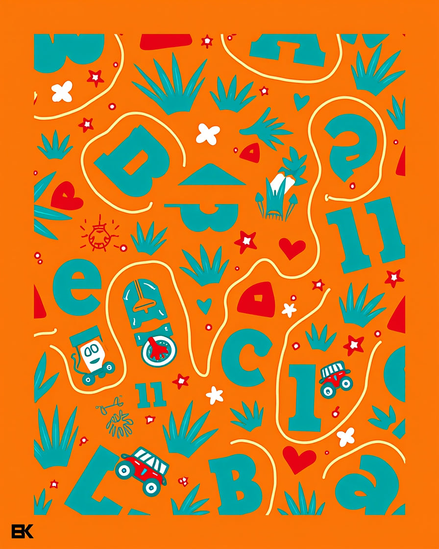 Whimsical Alphabetical Children's Play Rug