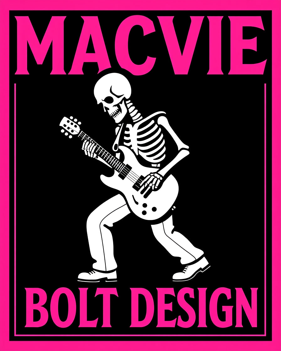 Skeleton Rocker Plays Electric Guitar Rug