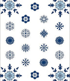 Blue And White Snowflake Cluster Rug