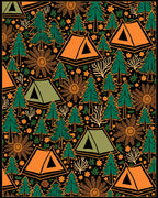 Woodland Tent Meadow Camping Nature Rug