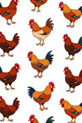 Whimsical Rooster Chicken Farm Animals Rug