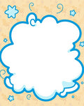 Whimsical Blue Starburst Cloud Frame Rug
