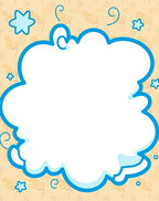 Whimsical Blue Starburst Cloud Frame Rug