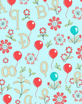 Red Balloons Floral Alphabet Whimsical Rug