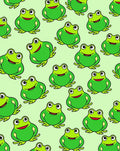 Playful Green Frogs Repeating Pattern Rug