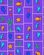 Delightful Blue Orange Fish Sea Creatures Rug