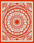 Vibrant Red Sunburst Medallion Rug