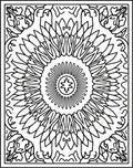 Bold Black Sunburst Mandala Frame Rug
