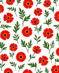 Vibrant Red Flower Garden Swirls Rug