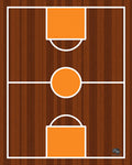 Modern Court Markings Orange Wood Grain Rug