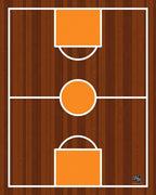 Modern Court Markings Orange Wood Grain Rug