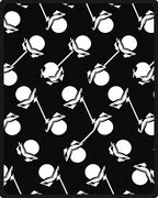 Black White Scattered Polka Dot Floral Rug