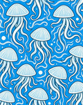 Jellyfish Blue Ocean Swirls Rug