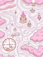 Pink Castle Maze Map Adventure Rug
