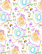 Playful Abstract Strokes Whimsical Circles Rug